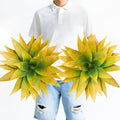 Artificial Agave Plants, Realistic UV Resistant Fake Aesthetic Plants for Outdoor Indoor, Home Decor for Garden, Porch, Doorway, Patio (2PCS, Yellow, Large)