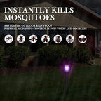Qualirey 4 Pcs Solar Bug Zapper Waterproof Mosquito Killer Solar Light Power Repellent Lamp for Moth, Gnat, Fly, Small Flying Insect Indoor Outdoor Garden Patio, Purple & White (Plastic, Black)