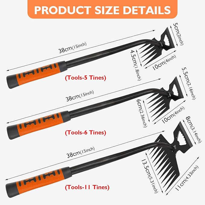 2025 New Weed Remover Tool, Multifunctional Hand Weeder Tool, Portable Garden Weeding Tools, Weeding Artifact Uprooting Weeding Tool for Yard and Garden (6 Tines)