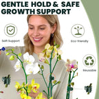 50 Pcs Large Orchid Clips - 1.2-inch Max Opening, Dark Green Heavy-Duty Plant Support Clips, Gentle Hold for Thick Stems and Large Orchids Like Cattleya and Dendrobium