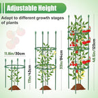 2 Sets Tomato Cages with 10-Gallon Sturdy Grow Bags, 48.5" Planter Support Trellis Pots Kit for Garden, Flowers Vegetable Cages for Cucumbers Eggplants Vertical Climbing Plants Vines