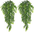 Artificial Hanging Vine, Faux Plastic Leaves Ivy Plants Fake Greenery Plant UV Resistant Vines Decor for Bedroom Indoor Outdoor Home Kitchen Garden Office Wall Wedding Christmas Decoration 2 Pack