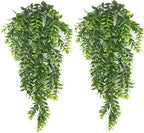 Artificial Hanging Vine, Faux Plastic Leaves Ivy Plants Fake Greenery Plant UV Resistant Vines Decor for Bedroom Indoor Outdoor Home Kitchen Garden Office Wall Wedding Christmas Decoration 2 Pack