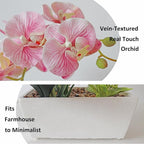 Pink Orchids Artificial Flowers Faux Orchid Plant Indoor Phalaenopsis Look Real With Pot Table Centerpieces Arrangement Lifelike Elegant Home Decor Dining Room Table Shelves Kitchen Decorative Flowers