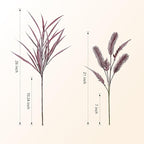7 PCS Artificial Stems Fake Plants for Spring Summer Decor, 26 in Fake Leaves Greenery Branches Purple Silk Flowers Faux Foliage DIY Stems for Vase Home Kitchen Farmhouse Indoor Table Centerpiece