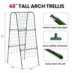 Cucumber Trellis for Raised Bed, Garden Trellis for Climbing Plants Outdoor, Metal Arch Trellis U-Shape Vegetables Support for Tomotoes Grape Vines Beans Peas (Green, 15.7" L x 24" W x 48" H)