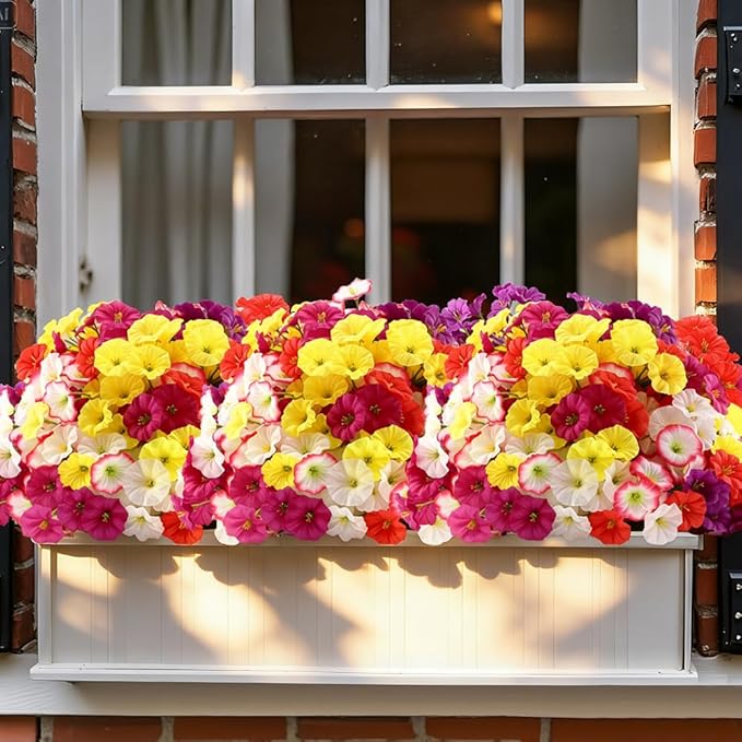 Artificial Flowers 30 Bundles Outdoor UV Resistant Fake Daisy Flowers Faux Plastic Plants Garden Porch Window Box Porch Farmhouse Hanging Decor(Mix Six Colors)