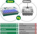 BlumWay Seed Starter Tray with Grow Light,2 Pack 80 Cells Seedling Tray Kit with Humidity Dome/Indoor Plant Starter Kit, Adjustable Brightness Plant Germination Trays-Green