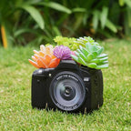 Camera Decorative Planter Plant Gift - Desk Decor Succulent Pot for Indoor Plants Camera Home Shelf Office Decor Small Flower Pot with Drainage