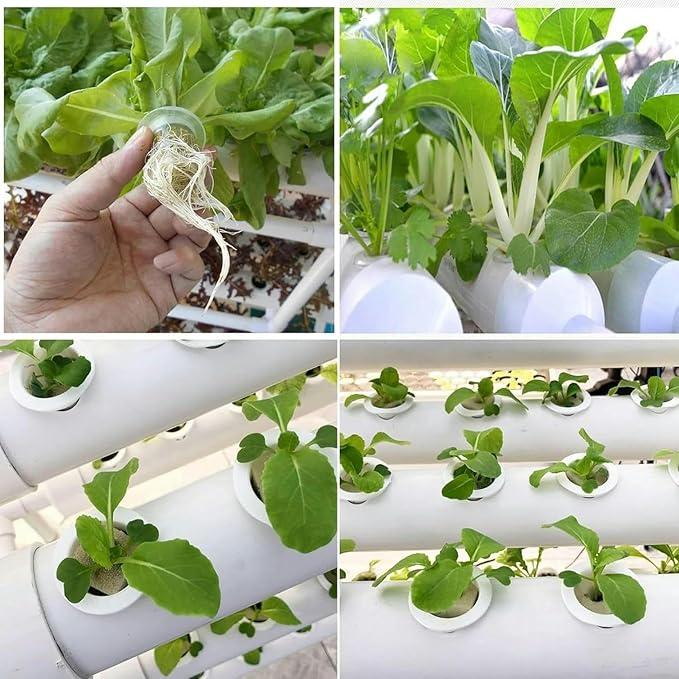 FLTRGO Hydroponics Growing System, Hydroponics Growing System Tower, PVC Pipe, 108 Holes, for Planting Vegetables, Indoor Garden System Tall Hydroponics System Outdoor