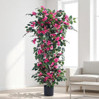 Artificial Bougainvillea Tree -5FT Faux Bougainvillea Tree with Realistic Flowers, Tall Fake Flower Tree for Indoor or Outdoor Decor, Silk Floral Plant for Living Room, Porch, Garden (Pink)
