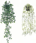2pcs Fake Hanging Plants for Room Decor,Artificial Potted Plants Eucalyptus for Aesthetic Vintage Boho Home Office Living Bedroom Wall Patio Bathroom Bookshelf Christmas Indoor Outdoor Decor