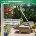 RESTMO 36”-60” Metal Watering Wand, Long Telescopic Tube | 180° Adjustable Ratcheting Head | 7 Spray Patterns | Flow Control, Perfect Garden Hose Sprayer to Water Hanging Baskets, Shrubs, Black