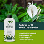 32oz Peace Lily Plant Indoor Live Fertilizer - Makes 192 Gallons of Peace Lily Fertilizer - Nutrient-Rich Liquid Plant Food for Lush Foliage, Stronger Roots, and Elegant White Blooms