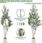 Alupssuc 5ft Olive Trees Artificial Indoor & Outdoor, Faux Olive Tree with Lively Artificial Trunk and Lifelike Fruits, Fake Potted Tree for Modern Home Office Living Room Decor