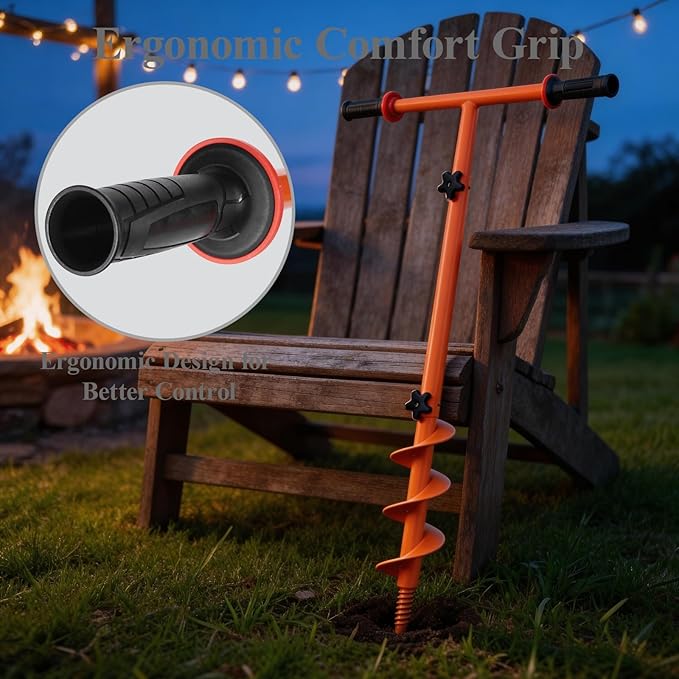 2026 Hand Auger Post Hole Digger Kit – 25.5×40in Manual Auger Post Hole Digger with 3.95" & 5.9" Auger, Fence Post Digger, Garden Hole Digger Tool for Bulbs, Trees, Plants, Umbrella, Fence Posts