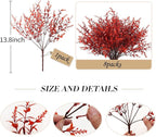 RECUTMS Artificial Greenery for Outdoors Lavender Fall Fake Plants Fake Flowers Outside UV Resistant Faux Greenery Artificial Plants Faux Flowers for Fall Wedding Yard Window Autumn Decor (Wine Red)