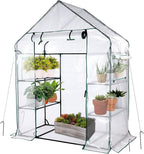 Mini Greenhouse,Greenhouses for Outdoors,Portable Walk in Green House for Garden Plants that Need Frost Protection and Away from Pests, Animals(56"x30"x76")-White