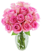 KaBloom PRIME NEXT DAY DELIVERY - Fall Collection - Bouquet of 18 Fresh Pink Roses with Vase Gift for Valentine.Gift for Birthday, Sympathy, Anniversary, Easter, Mother’s Day Fresh Flowers