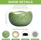 Ceramic Pots for Plants - 10 Inch Plant Pot for Indoor Outdoor, Round Bonsai Pots with Drainage Hole, Modern Planter, Decorative Flower Pot, Living Room Decor, Gifts for Plant Lovers, Green