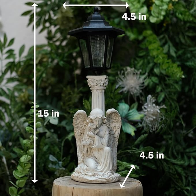 Solar Garden Statues Memorial Decor Garden Angel Statues for Outside Lawn Yard Patio Balcony Art Sculptures Gifts for Mom Women
