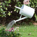 1 Gallon Watering Can with Wooden Handles, White, Galvanized, Metal Watering Can with Removable Spout, Perfect Water Can for Indoor and Outdoor Plants