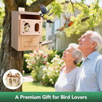 Bird Houses for Outside, Durable Birdhouse with Dual Entrances, Weatherproof & Perfect for Bluebirds, Wrens, Finches & Swallows(Assembly Required)