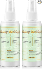 Bed Bug Spray Natural Travel Spray Child & Pet Safe - Plant Based Bed Bugs, Lice, Mite Treatment, Stain & Odor Free Control, Compact Travel Size for Hotels, Suitcase, Backpack, Shoes, 3oz, 2 Pack