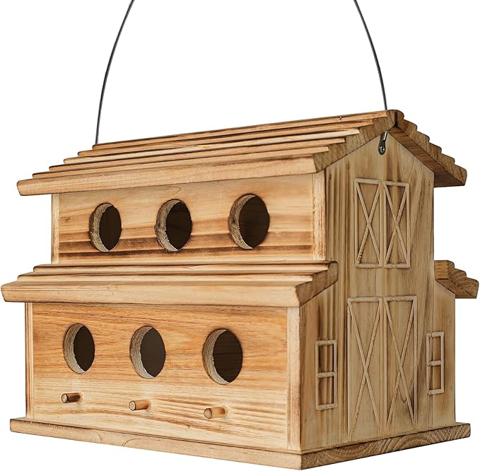 Bird House Bird Houses for Outside, 6 Hole Outdoor Bird House, Room for 6 Bird Families, Hanging Weatherproof Birdhouse
