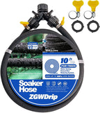 10FT for Trees 1/2" Water-Saving Soaker Hose with Solid Brass Connectors, Drip Irrigation Kit