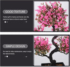 Artificial Bonsai Tree, Fake Potted Bonsai Plants Decoration, Simulation Faux Plants Decor, Desktop Realistic Welcoming Pine Ornament for Home Office Entryway Chests Decor, Pink