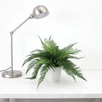 Artificial Fern Plant in Pot, 12'' Fake Desk Plant, Realistic Faux Greenery for Home Office Bathroom Shelf Décor, No Maintenance Indoor Plant (1 Pack)