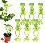 6PCS Frog Plant Stand for Small Potted Plants - Cute Green Flower Pot Support, Stable Plant Climbing Hugger for Succulents, Indoor & Outdoor Garden Decor, Vine Traction Fixture