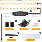 8.6'' Mini Two Strip Growing Lamp for Indoor Plants, 3000K Full Spectrum LED Grow Light Strips with Auto ON/Off 3/9/12H Timer & 10 Dimmable Levels for Green House Succulent (2 Head×2 Pack)
