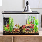 18-Piece Artificial Aquarium Plants Decorations – Large Set with Red & Green Foliage, Fish Tank Decor for Betta, Goldfish, Freshwater & Saltwater Tanks, Weighted Bases