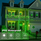 Extra-Long 144FT Solar String Lights for Outside, 2 Pack 400LED Solar St. Patrick's Day Lights Waterproof, Copper Wire 8 Modes Twinkle Fairy Lights Outdoor for Tree Garden Party Xmas Decor (Green)