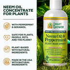Neem Oil Spray for Plants with Peppermint Oil – for Indoor & Outdoor Plants, Gardens, & Houseplants– Best Value Refill 8 oz Concentrate Makes 1 Gallon RTU