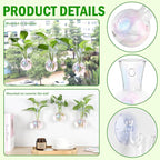 Bunmery 4 pcs Iridescent Window Propagation Stations, Easy to Install Plant Propagation Bulbs with Suckion Cups, No Nails Wall Hanging Planter Propagation Station, Glass Plant Terrarium Vase