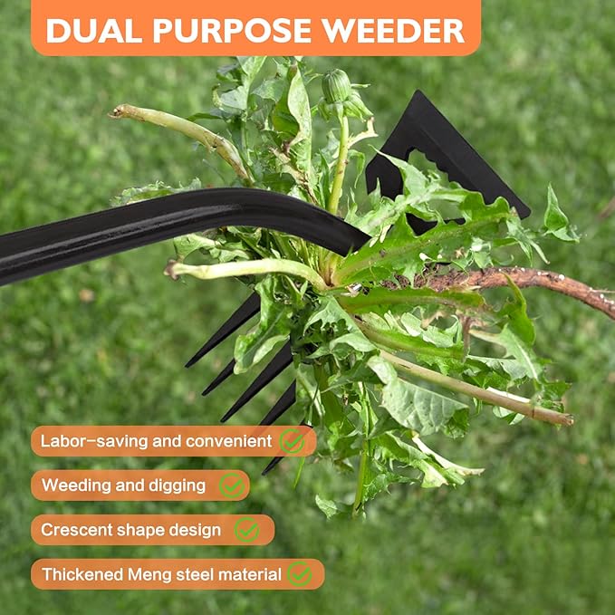 2025 New Weed Remover Tool, Multifunctional Hand Weeder Tool, Portable Garden Weeding Tools, Weeding Artifact Uprooting Weeding Tool for Yard and Garden (5 Tines)
