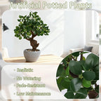TOARTi Artificial Bonsai Tree Potted Plant with Stone Pot, 15" Tall Fake Potted Faux Plant Desk Decor, Realistic Decorative Plants Indoor Decor for for Home Bedroom Bathroom Office Desk