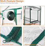 Bstrip Indoor Greenhouse with Grow Light, 4-Tier Mini Green House, 4Pcs Grow Lights for Indoor Plants with Timer, Zippered PVC Grow Tent with Airflow Windows, Indoor Greenhouse Cabinet 35x19.3x63in