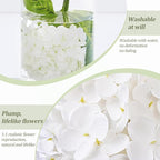 6Pcs Hydrangea Artificial Flowers Realistic Latex Texture for Spring Decoration Home Party Wedding Living Room Decoration 21''White