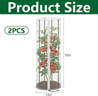 2 Pcs Garden Bird Netting Cover for Round Tomato Cage, 59" x 18" Tomato Trellis Insect Barrier Protection Mesh, Plant Cage Garden Net Cover with Zipper for Vertical Climbing Plants Vegetables Fruits