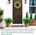 2 Pack Artificial Agave Plants 28 Inch Large Size Faux Succulent Stems Outdoor Decorating Realistic UV Resistant Tropical Plant Plantas Artificiales Decorativas Grandes - 29 Leaves, Dark Green