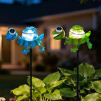 Turtle Solar Garden Lights, 25" H Waterproof Decorative Solar Stake Light, 2 Pcs Outdoor Statues Figurine Lights for Spring Garden Lawn Patio Yard Decoration