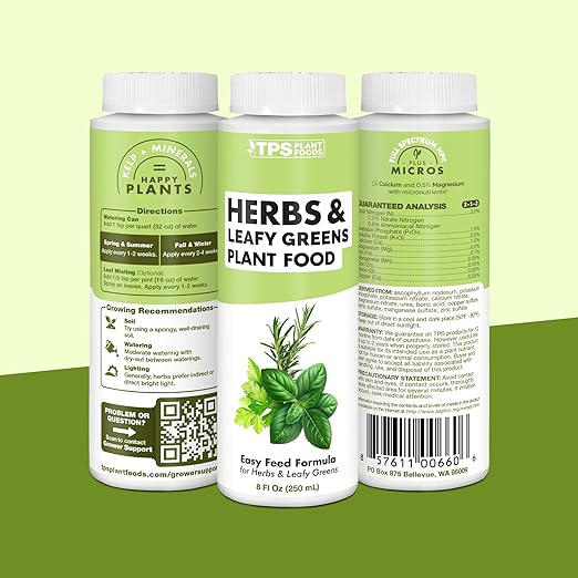 Herb Plant Food – Liquid Fertilizer for All Edible Herbs, Supports Faster Growth, Lush Leaves & Better Flavor, 1 Gallon