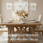 Luxury Floral Arrangement with Vase - Pampas Grass & Artificial Flowers for Kitchen Island, High End Centerpiece Decor, Coffee Table & Dining Table, Farmhouse Boho Home Decor with Dried Flowers