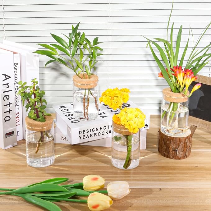 Separated Desktop Glass Flower Vases - Ideal Plants Propagation Stations for Living Room, Bedroom Decoration,Home Decor (6)