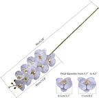 Fnize Orchid Stems Artificial Flowers Real Touch Latex Faux Phalaenopsis Branches 9 Large Blooms 38 Inches 2pcs White