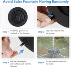 Solar Fountain, Floating Solar Powered Water Fountain Pump for Bird Bath, Garden, Pond, Pool, Outdoor (1W)